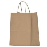 Qutuus 10x5x13 Kraft Paper Bags 100 Pcs Kraft Shopping Bags, Paper Gift Bags for Retail, Merchandise, Recycled Bulk Paper Sacks, Brown Paper Bags with Handles Bulk