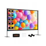 STWUI Projector Screen with Stand - 100 Inch Outdoor Projector Screen Portable Projector Screens 16:9 4K HD Outdoor Movie Screen with Carry Bag Can Enioy Home Theater Projection Screen