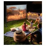 STWUI Projector Screen with Stand - 100 Inch Outdoor Projector Screen Portable Projector Screens 16:9 4K HD Outdoor Movie Screen with Carry Bag Can Enioy Home Theater Projection Screen