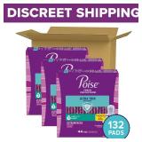 Poise Ultra Thin Incontinence & Postpartum Pads with Wings for Bladder Leaks, 3 Drop Light Absorbency, Regular Length, 132 Count, Packaging May Vary