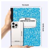 Rosmonde 5 Pack Composition Notebooks College Ruled, 200 No Bleed Pages (100 Sheets) 9-3/4x7-1/2 Notebooks for Work, Back to School Supplies for College Students, Notebooks for Women, Colors May Repea