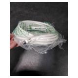 Elecan 25 Ft RG6 Coaxial Coax Cable Connectors Set, Quad Shielded High-Speed Internet 3 GHZ, Broadband Digital TV Aerial, Soft Satellite Cable Extension Double Rubber O-Ring+ Adapter+Ties+Clips-White