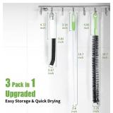 Upgraded Cleaning Brush Kit - 3-Piece Set, Flexible Drain Brush, Crevice Brush with Nie, Ideal for Kitchen, Bathroom, Toilet, Vent Scrubber