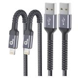 iPhone Charger Cable 2Pack 6FT, Nylon Braided Lightning Cable, [Apple MFi Certified] Fast Charging iPhone Charger Cord Compatible with iPhone 14 13 12 11 Pro Max XR XS X 8 7 6 Plus iPad and More