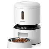 PETLIBRO Automatic Cat Feeder, Automatic Pet Food Dispenser with Freshness Preservation, Timed Dog Feeders for Dry Food, Up to 50 Portions 6 Meals Per Day, Granary White