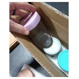 DRKIO 6 Pack Glass Baby Food Storage Containers - 4 & 8 oz Baby Food Jars with Lids Baby Food Maker Microwave Dishwasher Freezer Safe 100% Leak Proof BPA Free Reusable