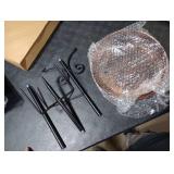 OUISJYER Small Metal Bird Bath for Outdoors, 10 Dia Bowl with Stake Birdbaths Garden Yard Lawn Decor 0.4 Gallon