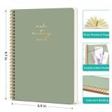 Taja Meeting Notebook for Work Organization - Work notebook with action items, Meeting Minutes Planner Notebook, Perfect Office Supplies for Men & Women - Green