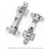 Chibery 2 Pack 165 Degree Soft Close Kitchen Corner Hinges, Lazy Susan Cabinets, Frameless, Clip On Plate for Easy Installation, Hidden Face Mount, 3D Concealed Slow Self Closing for Folden Cupboard