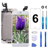 Brinonac for iPhone 6 Screen Replacement White Touch Display LCD Digitizer Full Assembly with Front Camera,Proximity Sensor,Ear Speaker and Home Button Including Repair Tool and Screen Protector