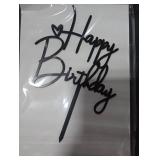 ABRRLO 10 PCS Black Bow Cake Toppers with Happy Birthday Sign - Vintage Ribbon Cupcake Toppers for Birthday Party Decorations Coquette Theme Anniversary Wedding Decor Cake Decorating Supplies (Black)