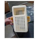 TidyFriend Shower Foot Rest 9.27 x 7 x 10 Inches, Plastic Pedicure Foot Rest, 3 Pockets Shower Stool for Shaving Legs Hold Shaving Essentials (Beige)