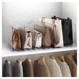 Moryimi Purse Organizer for Closet, Adjustable Clear Shelf Dividers Purse Bag Divider for Closet Organizer, Handbag Organizers for Closets