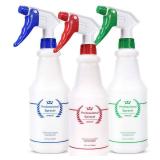 Uineko Plastic Spray Bottle (2 Pack, 24 Oz, 2 Colors) Heavy Duty All-Purpose Empty Spraying Leak Proof Mist Water Bottles for Cleaning Solutions Plants Essential Oils Hair Pet with Adjustable Nozzle