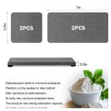 4PCS Water Absorbing Stone Tray for Sink, Fast Drying Stone Sink Tray, Water Absorbent Diatomite Trays, Stones Soap Diatomaceous Coaster, Stones Drying Trays for Bathroom Sinks and Kitchen Counter