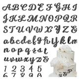Jspupifip 64 Pcs Acrylic Cake Alphabet Numbers Topper, Mirror Number 0-9 and Alphabet A-Z Personalized Cake Picks Decor Anniversary Wedding Baby Shower Party Supplies(Black)