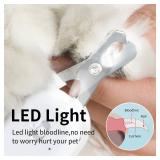PAKEWAY Pet Nail Clipper with LED & -U-V Light, Cat Claw Trimmer with Ultra Bright LED Light for Nail Bloodline to Avoid Over Cutting, Sharp Angled Blade Grooming Tool for Dog Cat Rabbit Small Animals