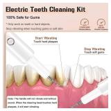 Plaque Remover for Teeth, Electric Tooth Cleaner Tartar Remover for Teeth with LED Light,4 Modes Rechargeable Teeth Cleaning Kit with Dental Tools, 2 Replaceable Heads (White A)