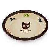 TTCAT Oval Ceramic Cat Food Bowl,Cute Dish,Small Pet Feeding Dishes for Cat,Kitten,Dishwasher Safe.