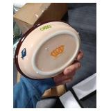 TTCAT Oval Ceramic Cat Food Bowl,Cute Dish,Small Pet Feeding Dishes for Cat,Kitten,Dishwasher Safe.