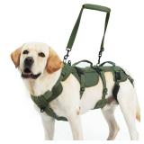 PUPTECK Dog Lift Harness for Medium Large Sized Dog, Rehabilitation Sling for Hind Leg Support, Multifunctional Mobility Assistance Harness for Old, Disabled, Joint Injuries, Paralysis Dogs, Green M