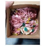 Yunsailing 8 Packs Artificial Peony Flowers Faux Silk Hydrangea Bouquet Vintage Wedding Home Table for Door Decor Reusable Bouquet of Rose Flowers for Valentine Wedding Birthday Party(Dark Pink)