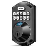 TEEHO TE002 Fingerprint Door Lock - Keyless Entry Door Lock - Electronic Keypad Deadbolt - Smart Locks for Front Door - Auto Lock - Easy Installation - Matte Black