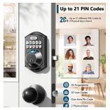 TEEHO TE002 Fingerprint Door Lock - Keyless Entry Door Lock - Electronic Keypad Deadbolt - Smart Locks for Front Door - Auto Lock - Easy Installation - Matte Black