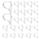 Yookeer 24 Pieces Church Pew Clips Heavy Duty Plastic Hooks Tablecloth Chair Table Clips Translucent White Holders for Wedding Ceremony Church Aisle Railing Bow Decorations