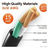 12AWG 25 FT Heavy Duty Outdoor Extension Cord Waterproof with Lighted End,Black 12 Gauge Extension Cord Flexible and Cold Resistant 3 Prong Grounded Plug,15Amp 1875W SJTW ETL Listed