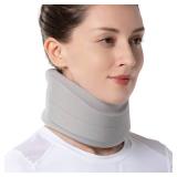 Velpeau Neck Brace for Neck Pain and Strong Support, Soft Cervical Collar for Sleeping Upright, Snoozing - Stabilizes & Relieves Pressure in Spine for Women & Men (Grey, M: 13.5-16.5 / 3 Depth)