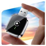 Redlake Wireless CarPlay Adapter for iPhone 2025 Wireless Apple CarPlay Adapter Mini Size with Cable USB & USB-C/Type-C Plug and Play Stable Connection and No Delay