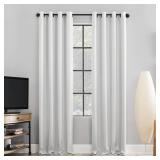 Sun Zero Nordic 2-pack Theater Grade Extreme 100% Blackout Grommet Curtain Panel Pair, 104 x 96(2* 52 x 96), Pearl Off-white Blackout Curtain