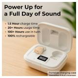 Invisible Hearing Aids for Seniors with Crystal Sound, Digital In-the-Ear Discreet & Comfortable Fit Hearing Aids with Intelligent Noise Reduction, One Button Control, Lasts Up to 100 Hours (Beige)