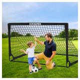 Kids Soccer Goals for Backyard, 2 of 6 x 4 ft Kids Soccer Goal Set Soccer Net with 10 Soccer Cones, Agility Ladder & Carry Bag, Portable Soccer Training Equipment.