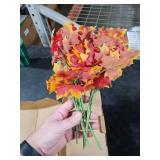 Besteek 5 Bundles Artificial Fall Flowers for Outdoor Decoration, Fake Plants Faux Mums Flowers UV Resistant Daisy Boston Fern Fall Stems for Autumn Planters Window Box Garden Porch Indoor Home Decor