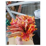 Besteek 5 Bundles Artificial Fall Flowers for Outdoor Decoration, Fake Plants Faux Mums Flowers UV Resistant Daisy Boston Fern Fall Stems for Autumn Planters Window Box Garden Porch Indoor Home Decor