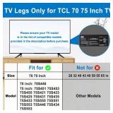 Dinghosen Metal TV Legs for TCL TV Stand Legs 70 75 70S446 75S451 75S453 75S455 75S421 75S423 75S425 75S431 75S435 75S433 75S555 75S551 75S553 75S446 75S434, Replacement for Roku TV Stand