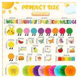 Colarr 3D Caterpillar Bulletin Board Decoration Set Colorful Hungry Caterpillar Classroom Decor Cafeteria Cutouts Bulletin Board Kit for Kindergarten Preschool Elementary Back to School(Bright)