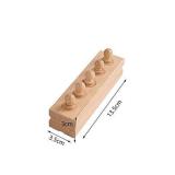 Adena Montessori Wooden Small Cylinders Block,Knobbed Cylinder Socket,Montessori Materials Wooden Cylinders Ladder Blocks,Sensorial Educational Tools Preschool Early Learning Toys for Kids (Set of 4)