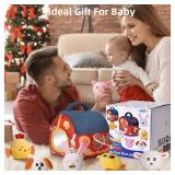 Alsatic Baby Toys for 1 Year Old, Surprise Barn Stuffed Farm Animals, Crinkle, Rattle, Mirror, Montessori Toys for One Year Old Boy Girl Birthday Gift, Christmas Baby Stocking Stuffers for 1-3 Toddler