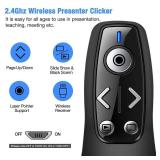 Presentation Clicker Wireless Presenter Remote for PowerPoint, Powerpoint Clicker with Volume Control PowerPoint Slide Advancer for Mac, Computer, Laptop-E600