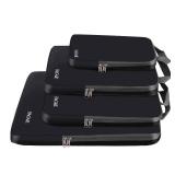 BAGAIL 4 Set/6 Set/8 Set Compression Packing Cubes Travel Accessories Expandable Packing Organizers (Cloth Pattern, 4-Black)