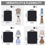 BAGAIL 4 Set/6 Set/8 Set Compression Packing Cubes Travel Accessories Expandable Packing Organizers (Cloth Pattern, 4-Black)