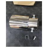 Universal Chrome Exhaust Tip, 1.5-2.1 Inlet, Stainless Steel, Adjustable Car Muffler Decorative Tip, Fits Pipes with 1.5-2.1 Diameter, 2.24 Outlet, 5.76 Long, Straight Pipe Kit (Curved)