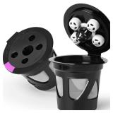 Universal Reusable K Cups for Keurig, 2-Pack Refillable Coffee Pods with 5 Holes, Compatible with Keurig K Supreme, K Slim, K-Duo Gen2, K-Brew Chill (MultiStream Technology)