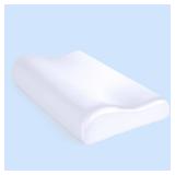 HOMBYS Satin Pillow Case for Contoured Support - Zippered Pillow Cover for Neck - Silky, Smooth and Breathable, 24x14x5, Pure White