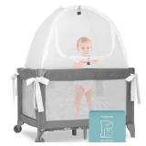 Mini Crib and Pack and Play Tent, Net Canopy to Keep Baby from Climbing Out, Breathable Mesh with Auto-Lock Zipper and Latch, Safety Tent for Travel and Sleep (Mosquiteros para Cunas de Bebes)