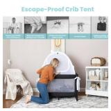 Mini Crib and Pack and Play Tent, Net Canopy to Keep Baby from Climbing Out, Breathable Mesh with Auto-Lock Zipper and Latch, Safety Tent for Travel and Sleep (Mosquiteros para Cunas de Bebes)