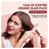 SUPRENT Hair Straightener 1 Inch Flat Iron- 2-in-1 Ceramic Straightens & Curls for Travel- Heats Up Fast- Hair Straightening Iron with 110-240V Dual Voltage and LCD Display- Pink